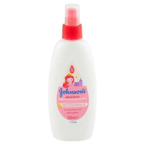 Johnson's Baby Balsamo Spray Per Bambini Gocce Di Luce, Ipoallergenico E A Ph Bilanciato, 200ml